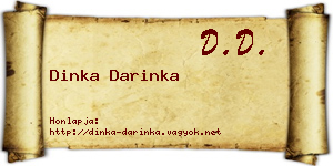 Dinka Darinka névjegykártya